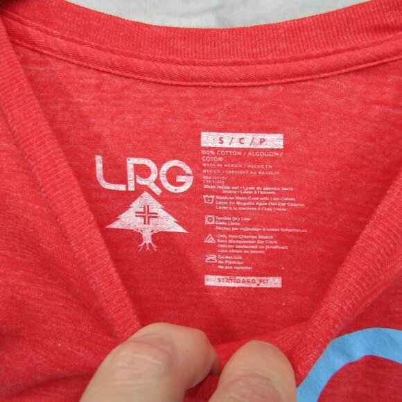 Men's Red Heather LRG 20 Stack Logo Graphic Tee T-Shirt Small Short Sleeve - Picture 4 of 8